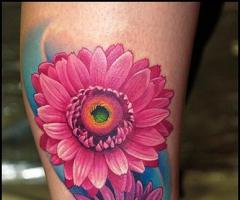 Rose color tattoo