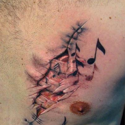 Music skin tattoo
