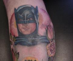 Adam West as Batman tattoo