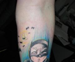 Batman cartoon tattoo