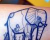 Elefante hecho con lineas