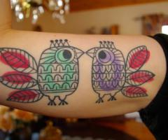 Dos pajaros coloridos