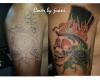 Cover up calavera en llamas