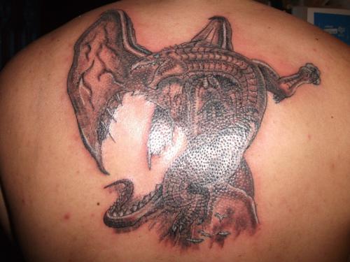 Dragon black & gray espalda