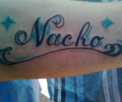 Nacho en letra cursiva