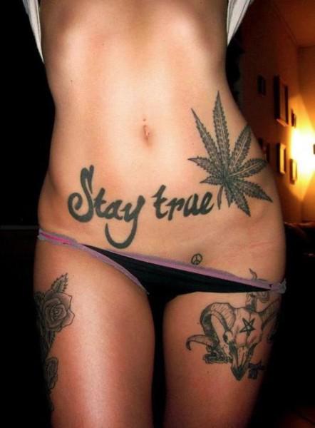 Marijuana tattoo for women