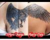 Tatuaje de cuervo en vuelo