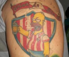 Tatuaje de Homer hincha de Union