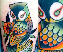 Traditional Owl tatt