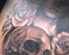 Skull and roses