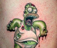 Zombie Homer Simpson tattoo