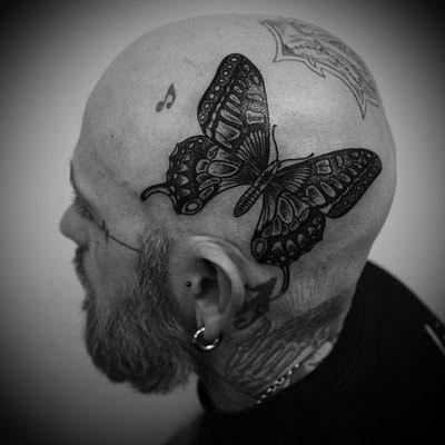 Butterfly on head