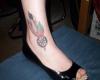 Dreamcatcher on foot tattoo for women