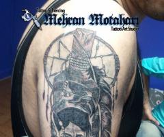 WOW Indian and dreamcatcher tattoo