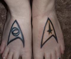 Star Trek tattoo on foot