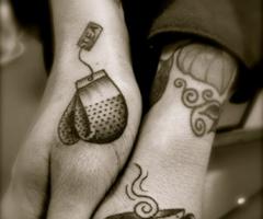 Tea tattoos on hand