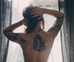Real heart on back