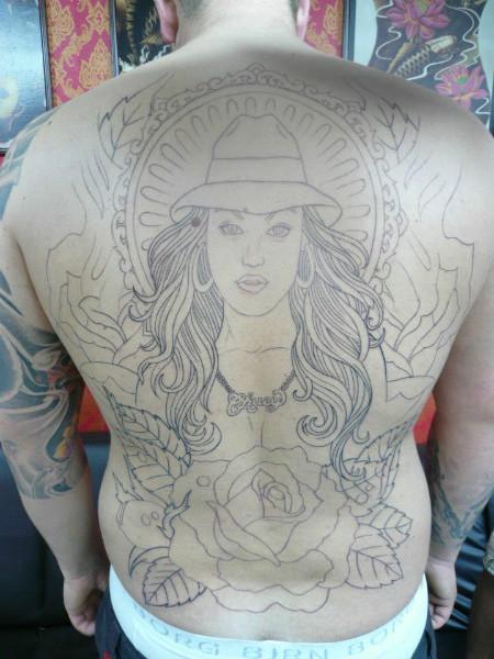 Woman on back