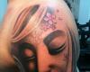 Thailand portrait and cherry blossom tattoo