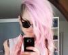 Pink hair tattoo girl