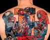 Spiderman and venon comic full tattoo on back