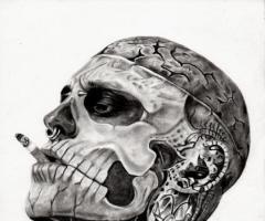 rick genest head tattoos