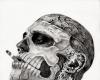 rick genest head tattoos