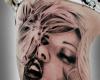 Rostro de mujer tatuaje realista