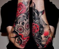 Sugar skull tattoo design
