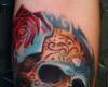 Tatuaje de calavera a color