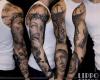 Brazo completo religiosos con Jesus y virgen