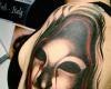 Rostro de virgen llorando sangre