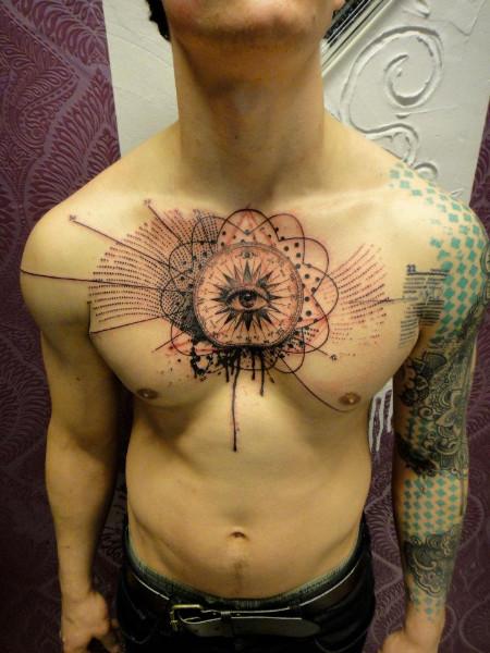 Xoil tattoo eye chest