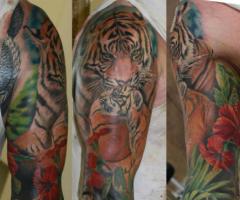 Sleeve de brazo completo con Tigres