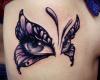 Tatuajes raros con mariposas y ojos