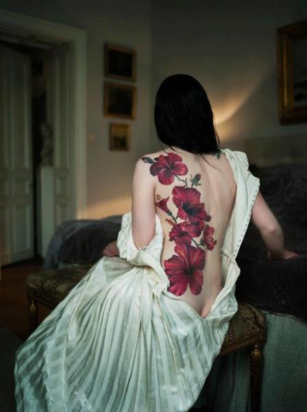 Flower tattoo design for lady