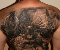 Tatuaje de Batman y Wolverine