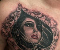 Pick poker portrait tattoo
