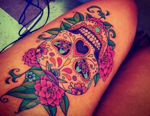 colore skull tattoo