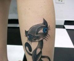 Beautiful and sexy cat tattoo