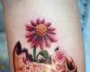 calavera y flor tattoo