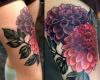 les tatouages ​​de fleurs de couleur