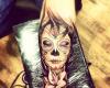 catrina realista con ojos cerrados