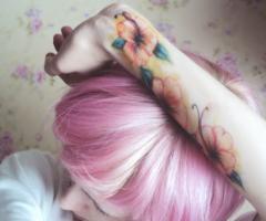 Flower tattoo on arm