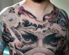 Eyes and skull full tattoo