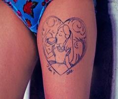 Alice and heart tattoo