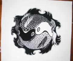 drawing fish ying yang