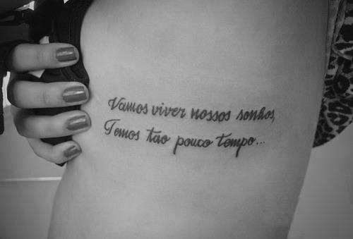Letters and wuote tattoo