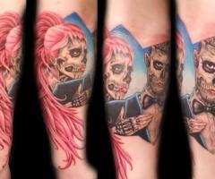 Tatuajes de pareja de esqueletos
