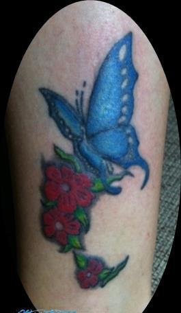 buterfly and flower tattoo